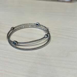David Yurman Sterling silver with Black Onyx bangle bracelet